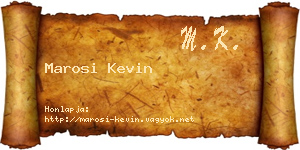 Marosi Kevin névjegykártya